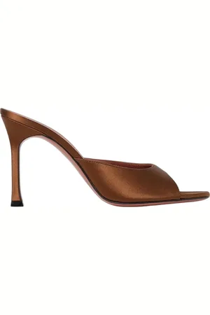Amina Muaddi Dames, Schoenen, Bruin, Maat: 41 EU Satijn