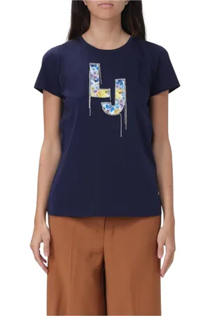 Liu Jo Dames, Tops, Blauw, Maat: M Katoen