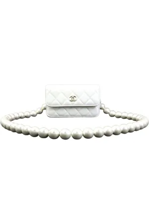 CHANEL Dames, Pre-owned, Wit, Maat: ONE Size Leer