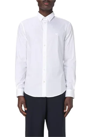 Emporio Armani Heren, Overhemden, Wit, Maat: M Katoen