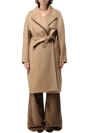 Max Mara Dames, Mantels, Bruin, Maat: S