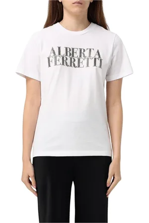 Alberta Ferretti Dames, Tops, Wit, Maat: M Katoen