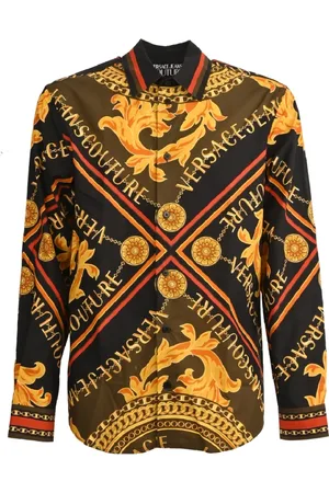 VERSACE Heren, Overhemden, Veelkleurig, Maat: L Zijde