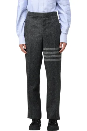 Thom Browne Heren, Broeken, Zwart, Maat: XL Wol