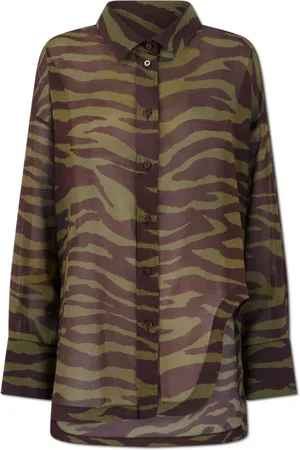 The Attico Dames, Blouses & Shirts, Bruin, Maat: 2XS Katoen