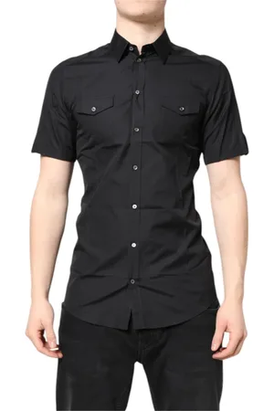 Dolce & Gabbana Heren, Overhemden, Zwart, Maat: S Katoen