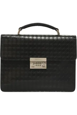 Salvatore Ferragamo Dames, Pre-owned, Zwart, Maat: ONE Size Leer