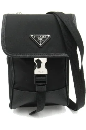 Prada Heren, Pre-owned, Zwart, Maat: ONE Size Leer