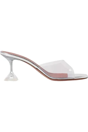 Amina Muaddi Dames, Schoenen, Grijs, Maat: 35 EU Leer