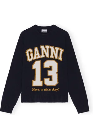 Ganni Dames, Truien, Zwart, Maat: M Wol
