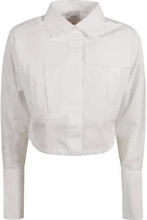 Patou Dames, Blouses & Shirts, Wit, Maat: S