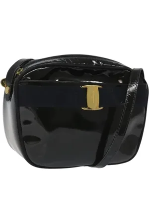Salvatore Ferragamo Dames, Pre-owned, Zwart, Maat: ONE Size Leer