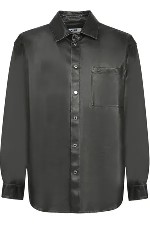 Msgm Heren, Overhemden, Zwart, Maat: XL