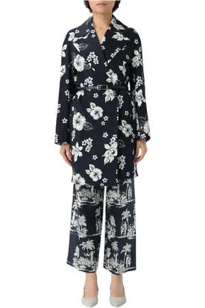 Max Mara Dames, Mantels, Blauw, Maat: L Viscose