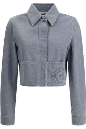 Fendi Dames, Jassen, Blauw, Maat: XS Denim
