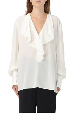 Max Mara Dames, Blouses & Shirts, Wit, Maat: L Zijde