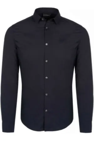 Emporio Armani Heren, Overhemden, Blauw, Maat: L