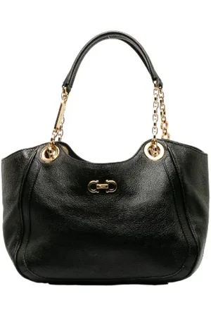 Salvatore Ferragamo Dames, Pre-owned, Zwart, Maat: ONE Size Leer