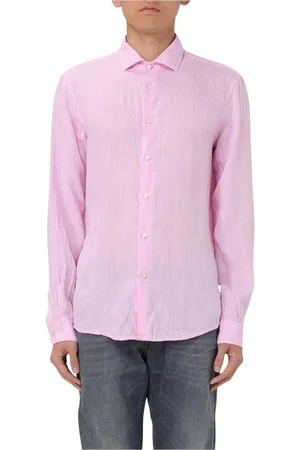 Brian Dales Heren, Overhemden, Roze, Maat: 2XL Linnen