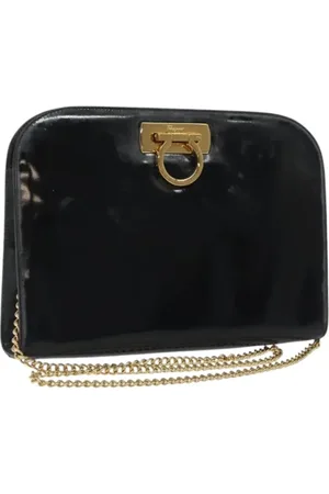 Salvatore Ferragamo Dames, Pre-owned, Zwart, Maat: ONE Size Leer
