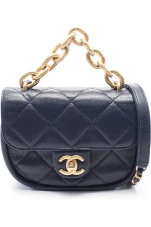 CHANEL Dames, Pre-owned, Blauw, Maat: ONE Size Leer
