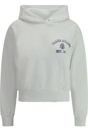 Prada Dames, Sweatshirts & Hoodies, Wit, Maat: M Katoen