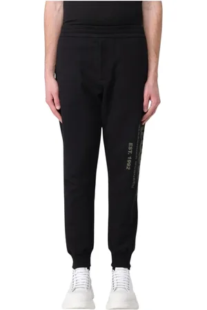 Alexander McQueen Heren, Broeken, Zwart, Maat: M Katoen