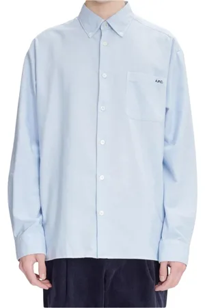 A.P.C. Heren, Overhemden, Blauw, Maat: L Katoen