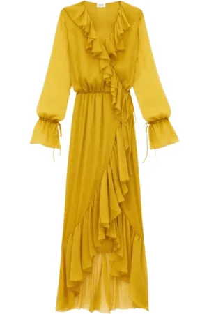 Saint Laurent Dames, Jurken, Geel, Maat: M Zijde