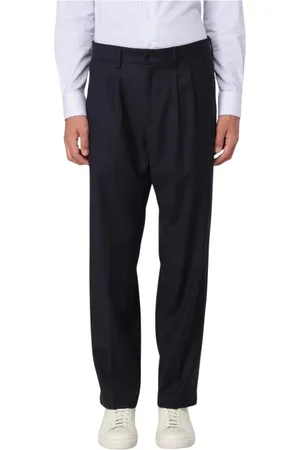 BARENA Heren, Broeken, Blauw, Maat: M Wol