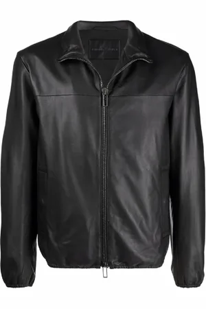 Emporio Armani Heren, Jassen, Zwart, Maat: 2XL Leer