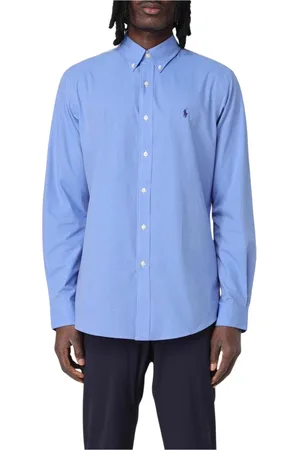 Ralph Lauren Heren, Overhemden, Blauw, Maat: M Katoen