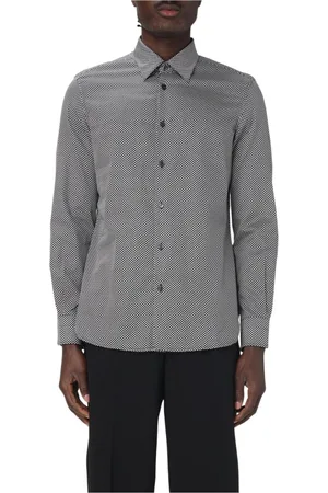 Emporio Armani Heren, Overhemden, Blauw, Maat: L Katoen