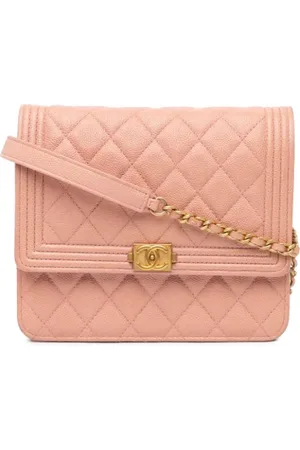 CHANEL Dames, Pre-owned, Roze, Maat: ONE Size Leer