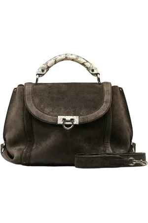 Salvatore Ferragamo Dames, Pre-owned, Grijs, Maat: ONE Size Leer