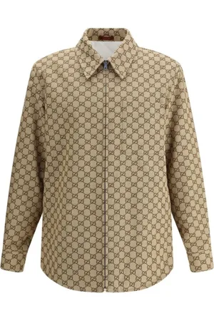 Gucci Heren, Overhemden, Bruin, Maat: M Katoen