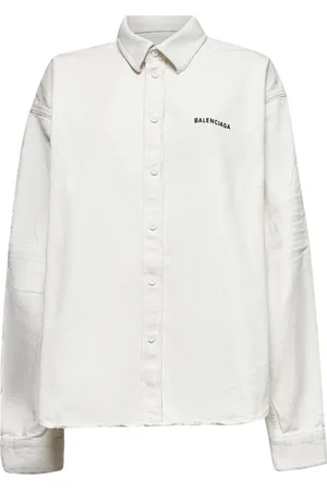 Balenciaga Dames, Blouses & Shirts, Wit, Maat: S Katoen