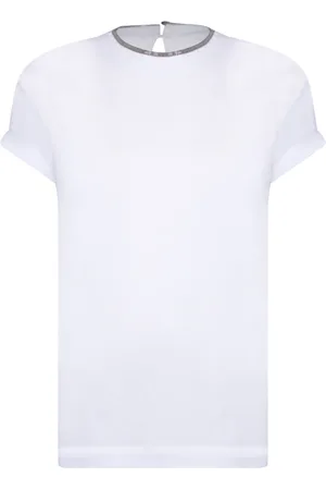 Brunello Cucinelli Dames, Tops, Wit, Maat: L Katoen