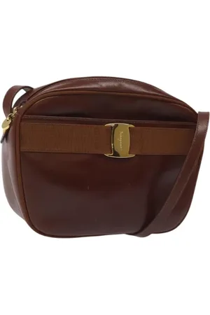 Salvatore Ferragamo Dames, Pre-owned, Bruin, Maat: ONE Size Leer