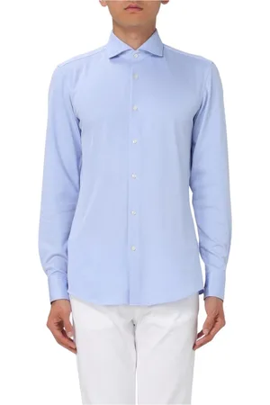 HUGO BOSS Heren, Overhemden, Blauw, Maat: S Katoen