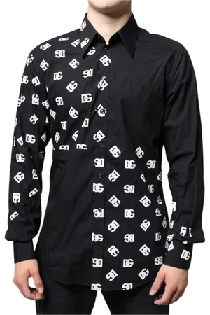 Dolce & Gabbana Heren, Overhemden, Zwart, Maat: XL Katoen