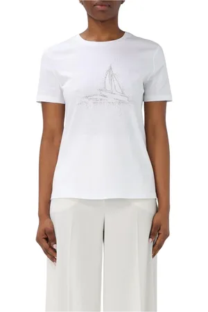 Max Mara Dames, Tops, Wit, Maat: M Katoen