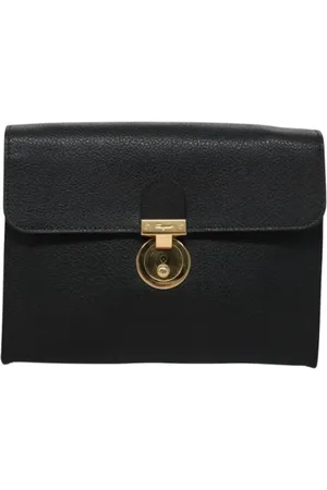 Salvatore Ferragamo Dames, Pre-owned, Zwart, Maat: ONE Size Leer
