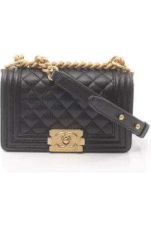 CHANEL Dames, Pre-owned, Zwart, Maat: ONE Size Leer