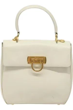 Salvatore Ferragamo Dames, Pre-owned, Wit, Maat: ONE Size Leer