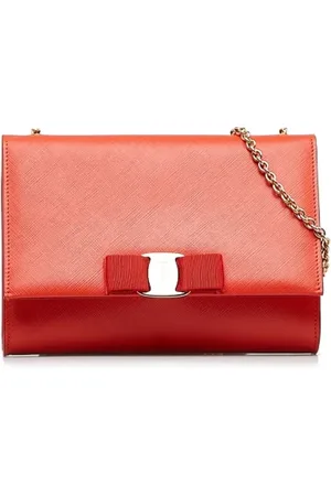 Salvatore Ferragamo Dames, Pre-owned, Rood, Maat: ONE Size Leer