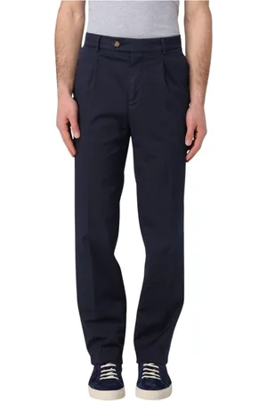 Brunello Cucinelli Heren, Broeken, Blauw, Maat: M Katoen