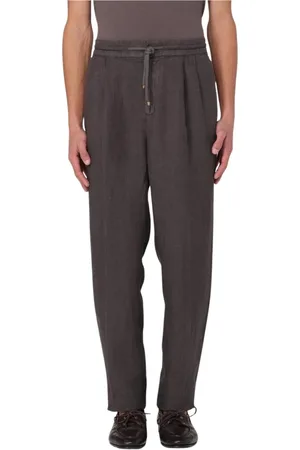 Brunello Cucinelli Heren, Broeken, Bruin, Maat: 2XL Linnen