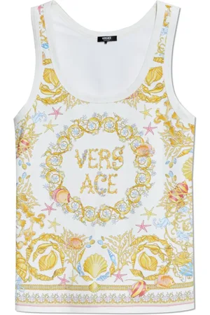 VERSACE Dames, Tops, Geel, Maat: 2XS Katoen