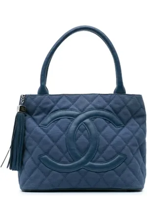 CHANEL Dames, Pre-owned, Blauw, Maat: ONE Size Zijde